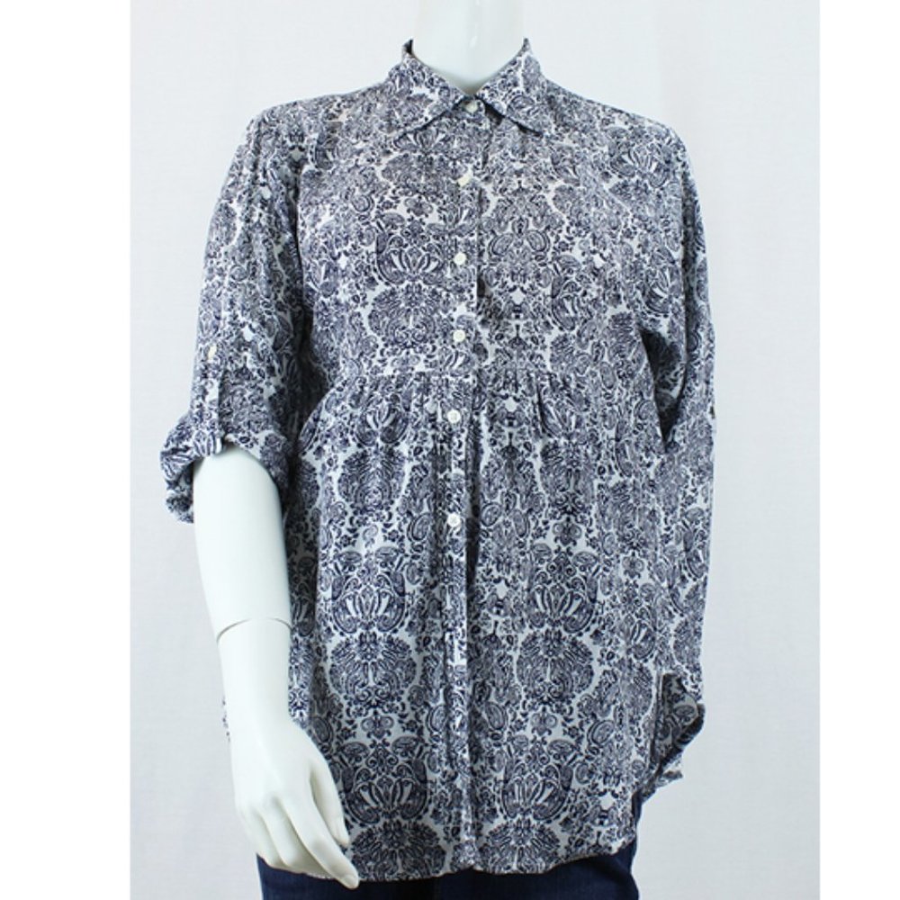 2 For $20 GAP Maternity Long Sleeved Paisley Shirt Size M